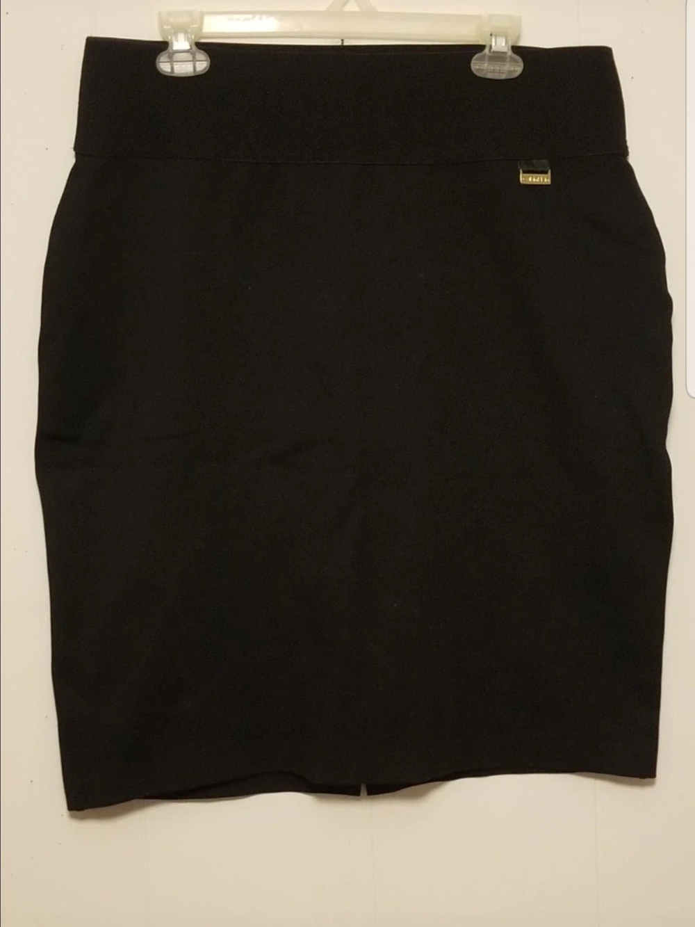 Calvin Klein Black Pencil Skirt with Gold Logo Accent Women's Size XL